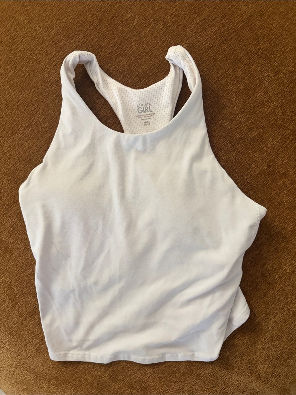 Athleta White High-Neck Racerback Tank